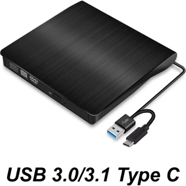 Maxgo 3124 Harici DVD Rw External Taşınabilir Ultra Ince USB 3.0 Tyce C Cd/dvd Optik