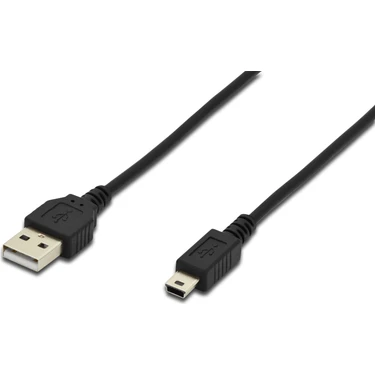 Usb 2.0 Bağlantı Kablosu, Usb A Erkek - Usb Mini B (5 Pin) Erkek, 1 Metre, Usb 2.0 Uyumlu, Ul,