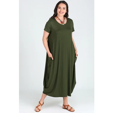 Curvy Trend Jumbo Kısa Kol Elbise