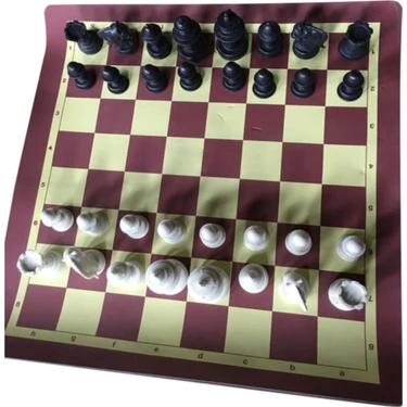 Eser Profesyonel Bez Kutulu Satranç Takımı PVC Malzemeden 42,5 x 44 cm
