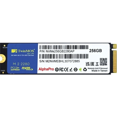 TwinMOS 256GB NVMe Gen3 3600/3250Mb/s M.2