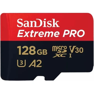 SanDisk Extreme Pro 128GB Micro SD Hafıza Kartı 170Mb/90Mb UHS-I A2 Sertifikalı Hızlı