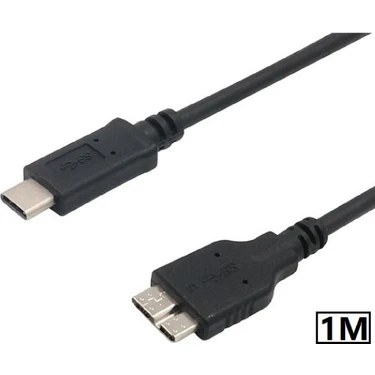 Alfais 5241 USB Type C To Micro USB 3.0 Taşınabilir HDD Hard Disk Kablosu 1m (1