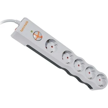 Tunçmatik TSK6134 Powersurge 5'li 1050 Joule Beyaz Yerli Üretim 5 Prizli Akım