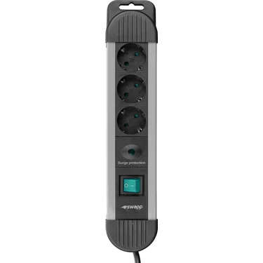 S-Link Swapp Spgks03 1.5M 3G1.5Mm2 900 Joule 3Lü Akım Kor. Gri Priz