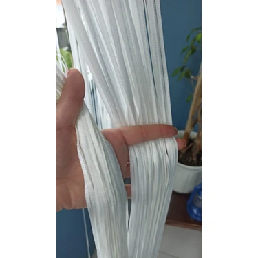 Akça Tekstil Düz Ip Kırık Beyaz Renk En 100 cm Boy 280 cm Hazır Düğmeleri Dikilmiş Ip
