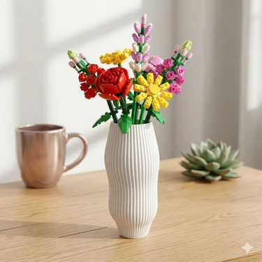 3dproga Dalgalı Tasarım 3D Baskı Dekoratif Vazo – Beyaz (18