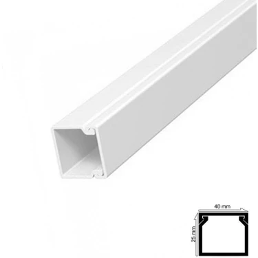 Mestore Kablo Kanalı 40X25 mm 2 Metre Yapışkan Bantlı 4 Adet -