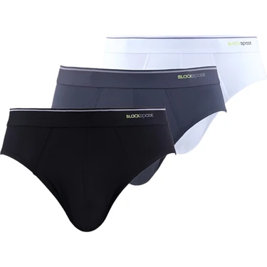 Blackspade Erkek Slip 3'lü Paket Tender Cotton 9672 - Beyaz Siyah