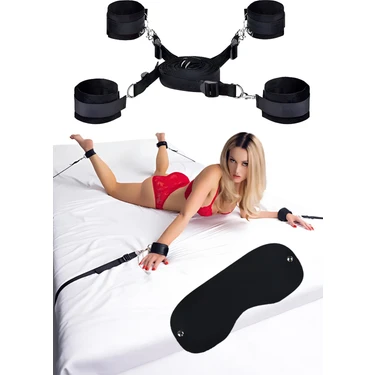Heleni Siyah Cinsel Fantezi Oyunları İçin BDSM Yatak Altı Kelepçe Seti – Çiftlere