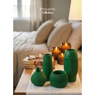 Mosarte Atelier Green Series - Modern Yeşil Vazo & Heykel