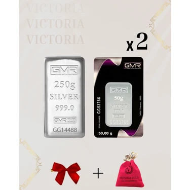 Vıctorıa Gold Sertifikalı 350 gr Külçe Gümüş 999