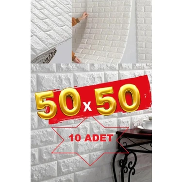 Renkli Duvarlar 10 Adet 50X50 cm Silinebilir Kendinden Yapışkanlı Duvar Kağıdı Esnek Köpük Panel 3D