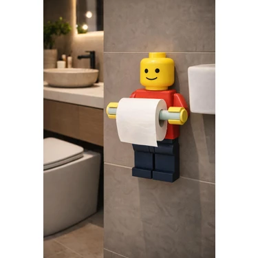 Modu3D Minecraft Inventory Envante Tuvalet Kağıdı Tutucu Tuvalet Kağıtlığı - Büyük Boy -Lego Adam