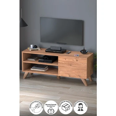 Bofigo Tv Sehpası Kapaklı Tv Sehpası Raflı Tv Ünitesi Televizyon Sehpası 100 x 35 cm Malta