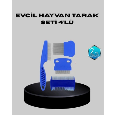 Evcil Hayvan Tüy Bakım Seti – 4’lü Paslanmaz Çelik ve Eco Plastik, Kolay Temizlenebilir ve