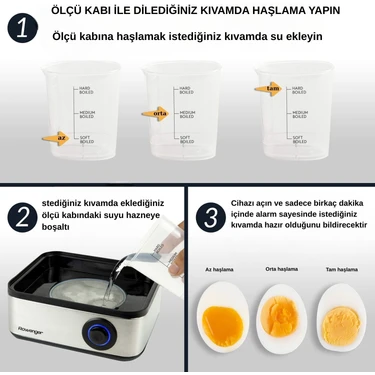 Rowenger 08-Egg 8'li Yumurta Pişirme Makinesı Yumurta Haşlama Makinesı Otomatik