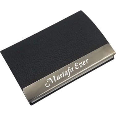 Sedef Silver Kişiye Özel Isim Yazılabilir Isimli Suni Deri Kadife Iç Kaplama Metal Kartlık