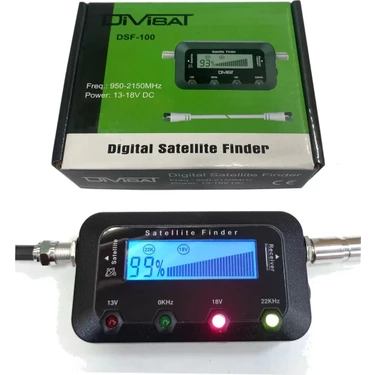 Divisat DİVİSAT Dijital Finder Uydu Yön Bulucu Siyah Renkli 30 cm Test Ara Kablosu