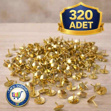 Nistabolje 320 Adet Sarı Raptiye Dayanıklı Metal Yapı ile Uzun Süreli Kullanım