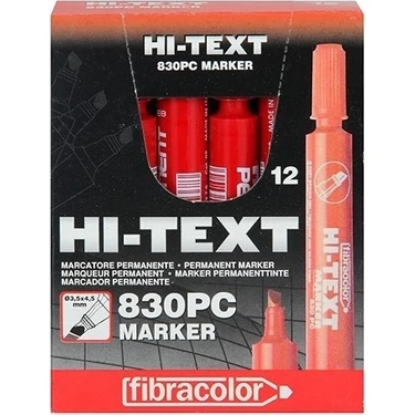 Hi-Text 830PB Yuvarlak Uç Koli Kalemi Kırmızı