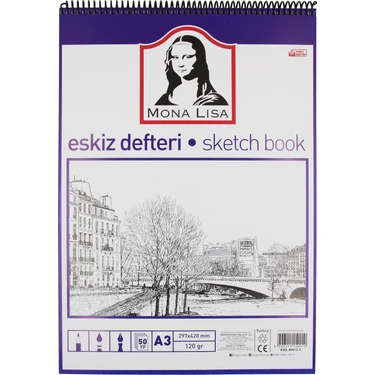 Mona Lisa Telli Eskiz Defter A3 50 Yaprak 120