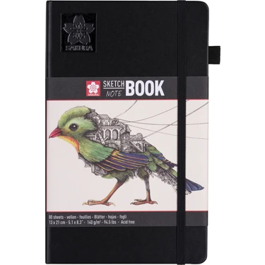 Sakura Sketchbook Sert Kapak Eskiz Çizim Defteri Ivory Kağıt 140 gr 80 Yaprak 13 x 21