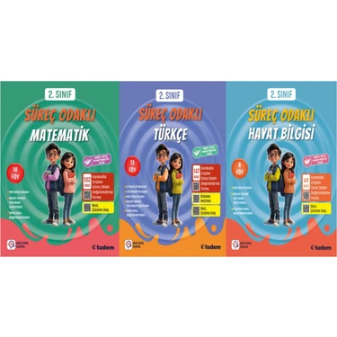 Tudem Yayınları 2. Sınıf Süreç Odaklı Matematik - Türkçe - Hayat Bilgisi 3lü