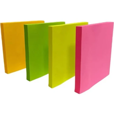 Modellino 4 Renk Yapışkanlı Kare Postit Not Kağıdı Rbc 76MMX76MM 4X80