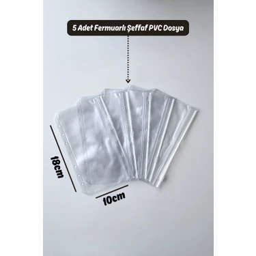 Mint Design A6 Şeffaf 5'li Kilitli-Fermuarlı Pvc