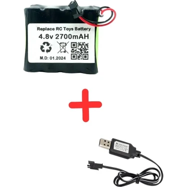 Tnl Cheetah Uzaktan Kumandalı Oyuncak Araba Bataryası 4.8V 2700MAH Siyah Soket USB Şarj