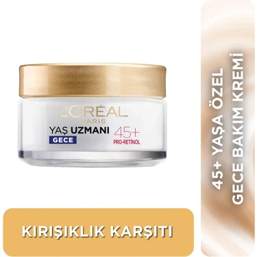 L'Oréal Paris Yaş Uzmanı 45+ Kırışıklık Karşıtı Sıkılaştırıcı Gece