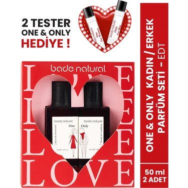 Bade Natural One&Only Kadın/Erkek Parfüm Seti 50MLX2