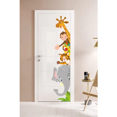 Msticker Safari Hayvanları Kapı Dolap Duvar Sticker
