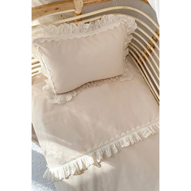 Piamom 100X150 Sade Düz Fistolu/ Fırfırlı %100 Pamuklu Bebek / Çocuk Nevresim