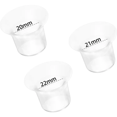 Bebebao Silikon Flanş Küçültücü Göğüs Pompası Kalkanı 20-21-22 mm 3'lü Set P1 Ekpress Model