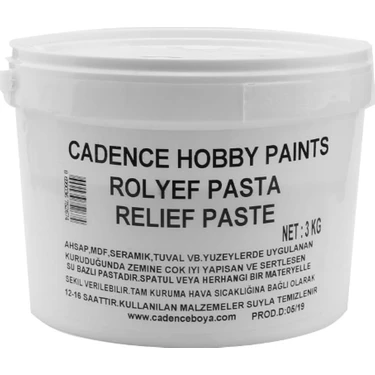 Cadence Klasik Rölyef Pasta 3 kg Ahşap ve Sert Yüzeylerde Kullanılabilen Su Bazlı