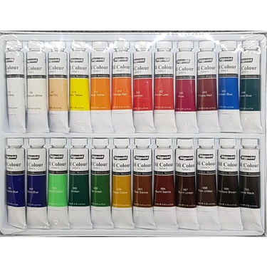 Bigpoint 12 ml Tüp x 24 Renk Yağlı Boya Seti Cilde Zarar Vermeyen Sanatsal