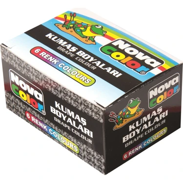 Nova Color Kumaş Boyası 6 Renkli Set Sanatsal Çalışmalar İçin Uygun Kaliteli