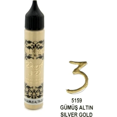 Cadence Gümüş Altın - 3D Boyutlu Boncuk Boya 25