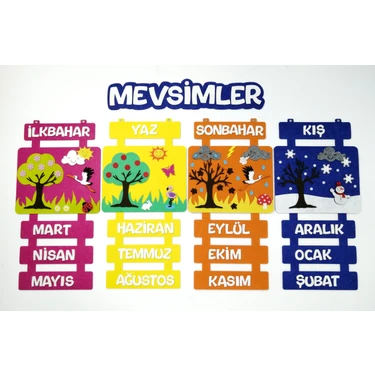 Keçeli Dünyam Mevsim Şeridi Kare Zeminli (Keçe Eğitim
