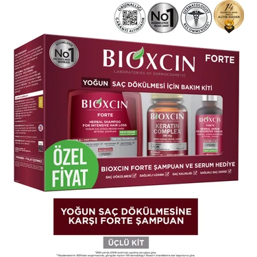 Bioxcin Forte Yoğun Bakım Şampuanı - Saç Dökülmesine Karşı Etkili, Tüm Saç Tiplerine Uygun, 300 ml,