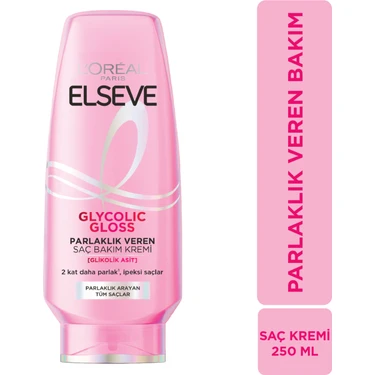 Elseve 250 ml Glycolic Gloss Parlaklık Veren Saç Bakım Kremi İpeksi Saçlar İçin Parlaklık