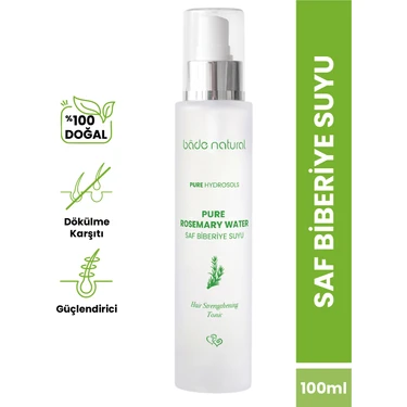 Bade Natural Biberiye Suyu Dökülme Karşıtı ve Saç Uzamasını Destekleyici Saç Toniği %100 Doğal ve