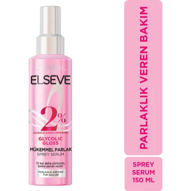 Elseve Glycolic Gloss 150ml Mükemmel Parlaklık Veren Saç Bakım Sprey Serumu Ağırlık Hissi