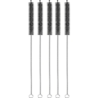 5 Adet Siyah 8 mm Pipo Pipet Boru Kamış Temizlik Temizleme Fırçası