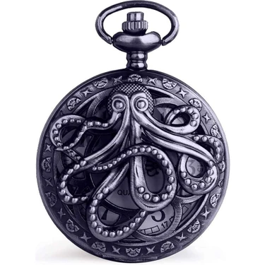 Valkyrie Vintage Ahtapot Motifli Retro Köstekli Cep Saati 59,5mm x 46,4mm x