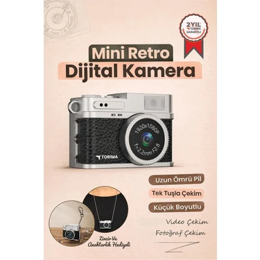 Torima Mini Dijital Kamera Selfie Video Vlog Kamerası Mini Anahtarlık 1080P CMR35