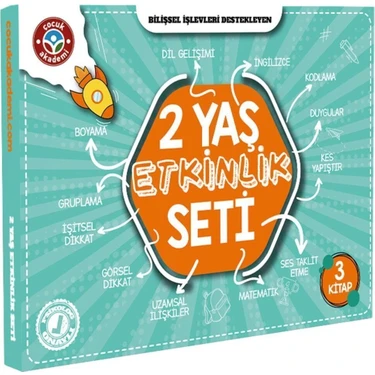 2 Yaş Çocuk Akademi Etkinlik Seti - Renkli Eğitici Kitaplar ve Eğlenceli Tasarımlar ile Okul Öncesi