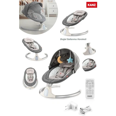Kanz Flamingo Füme Elektrikli Ana Kucağı 0-15 kg Kapasite ile Konforlu Kullanım ve
